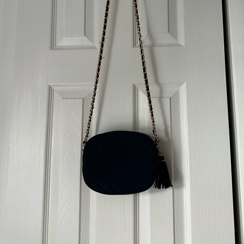 Quilted navy vintage crossbody